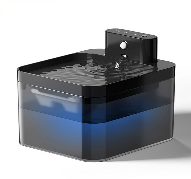 ROJECO 무선 자동 고양이 물 분수 2600mAh 애완 디스펜서 개 적외선 센서 스마트 Drinkier, 01) 2.2L, 01 Black, 1개