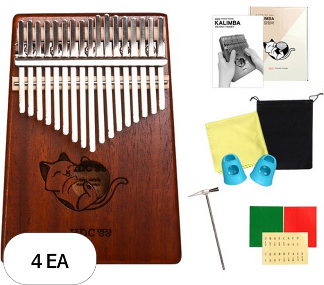 HDC영창 17음계 올솔리드 칼림바 풀 세트 M03 마호가니 고양이, 4개