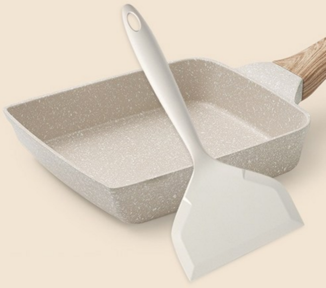 대형 계란말이팬 실리콘 뒤집개 세트 베이지, 1세트, 18.5cm