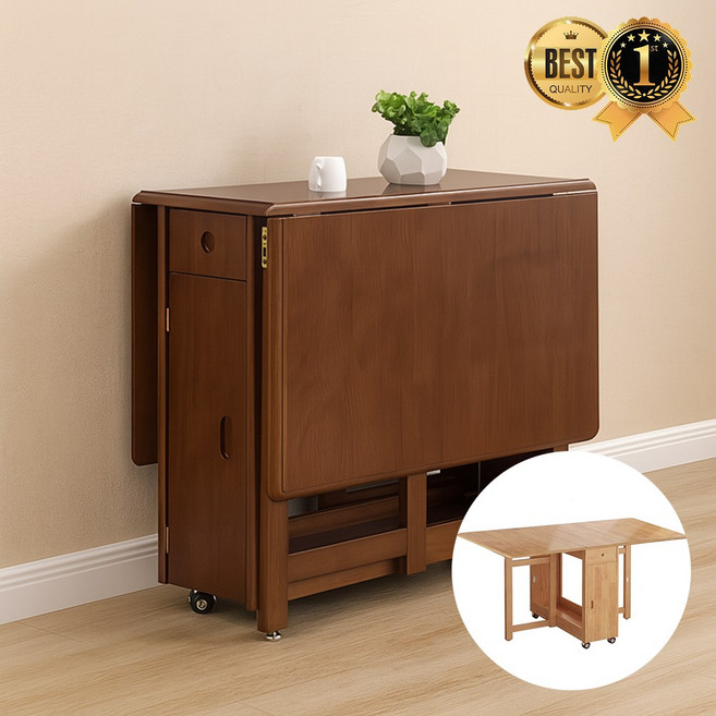 [공간활용] 케이디 접이식 식탁 의자 세트 폴딩 테이블, 없음, 월넛