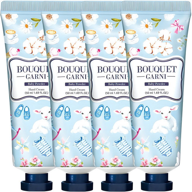 부케가르니 핸드크림 베이비파우더향, 50ml, 4개