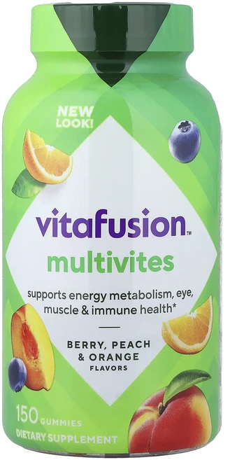 몸관리하세요 겨울입니다 VitaFusion MultiVites 필수 멀티 천연 베리 복숭아 & 오렌지 맛 구미젤리 150개 특별관리진행, VitaFusionMultiVites필수멀티천연베리복숭 - 쿠팡