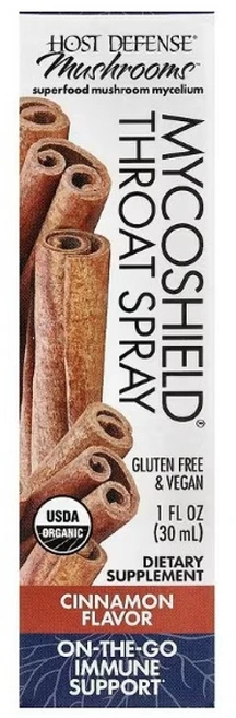 호스트 디펜스 유기농 머쉬룸 마이코쉴드 쓰로트 갑상선 스프레이 시나몬 맛 30ml (1fl oz) 1개 - 쿠팡