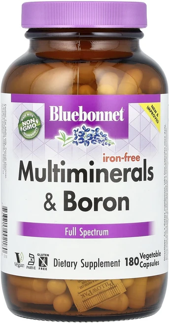 블루본넷뉴트리션 종합 미네랄 플러스 보론 철분 무함유 베지캡슐 180정, 6개 - 쿠팡