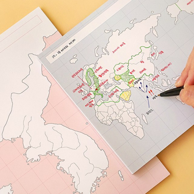 인디고 혼자공부 지도 메모패드 (50매), 세계지도, 50매, 1개