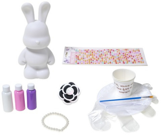 푸어링 아트 - 버니버니 세트 / 플루이드 버니 래빗 베어 브릭 마블링 물감 붓기 미술 치료 취미 DIY 키트 아크릴 놀이 피규어 집들이 선물 집콕