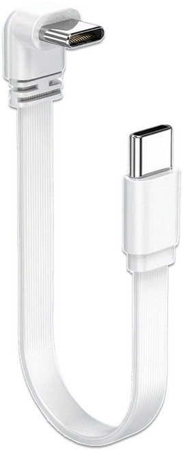 슬림핏 C to C 직각 미니 플랫 케이블 100W, 1개, 화이트, 20cm