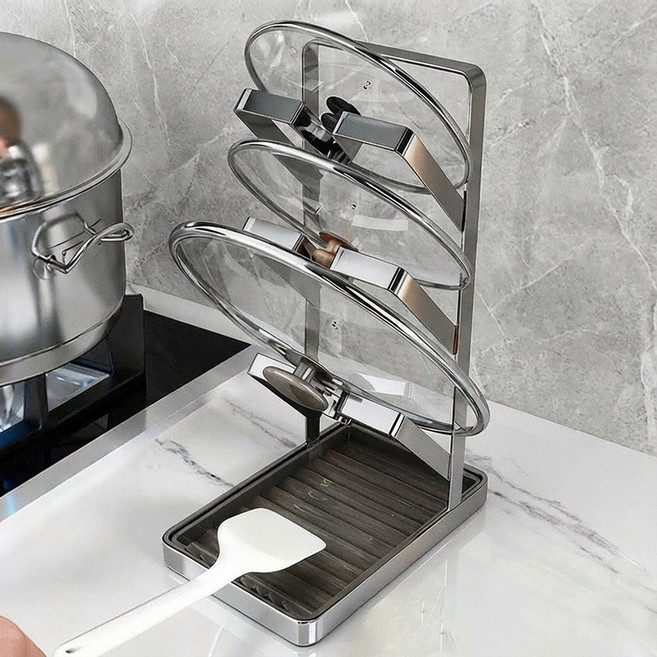 일상플랜 304스텐 냄비뚜껑 거치대, 실버, 1개