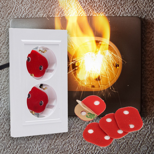 르디아망 소화기 패치 콘센트 멀티탭 소화패치 부착형 소화패치 6p, 1세트, 레드
