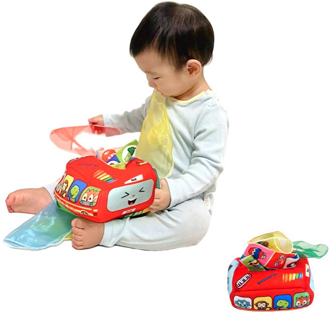 아리몰 유아 감각발달 티슈촉감놀이, 스쿨버스, 1개