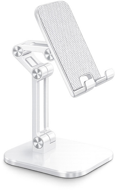 코노아 휴대폰 거치대 접이식 탁상용 각도조절 높이조절 태블릿 스마트폰 겸용, 1개, 화이트