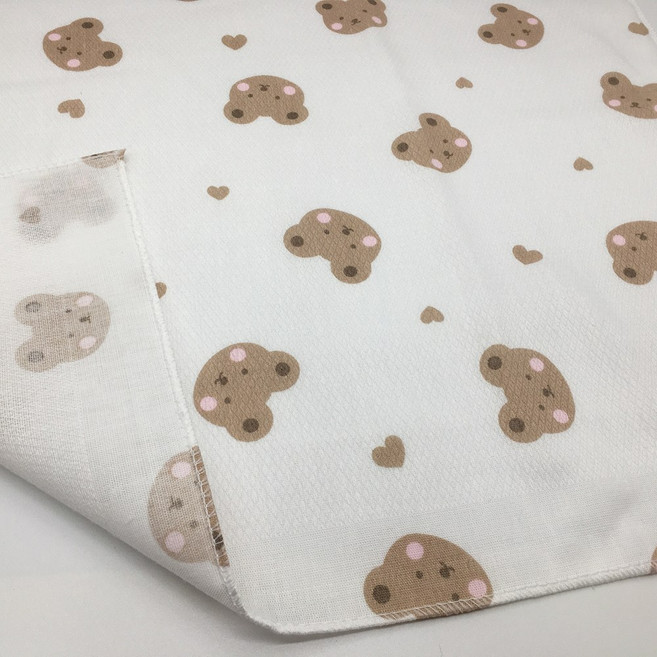 국산 순면 무형광 가제 엠보면 나염 손수건 총20장, 28.곰돌스20장, 1세트