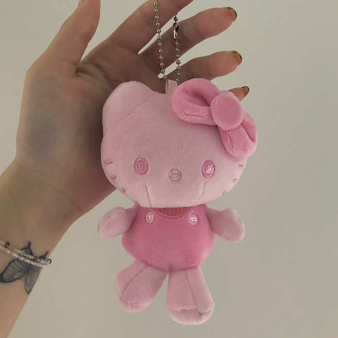 핑크 키티 키링 가방고리 인형고리, 1개