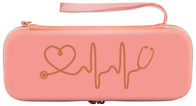책상 정리함 데스크 서랍 3M Littmann Classic III 품질 청진기케이스 보관함 하드 EVA 휴대용 쉘 메쉬 포, 02 핑크