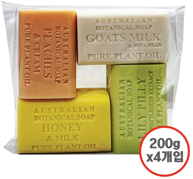 코스트코 오스트레일리안 보태니컬 비누 200g, 4개입 - 쿠팡