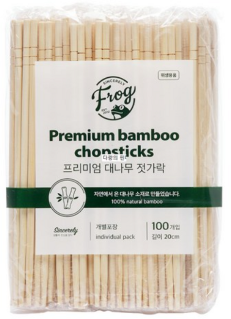 프로그 프리미엄 대나무 젓가락, 100개입, 1개
