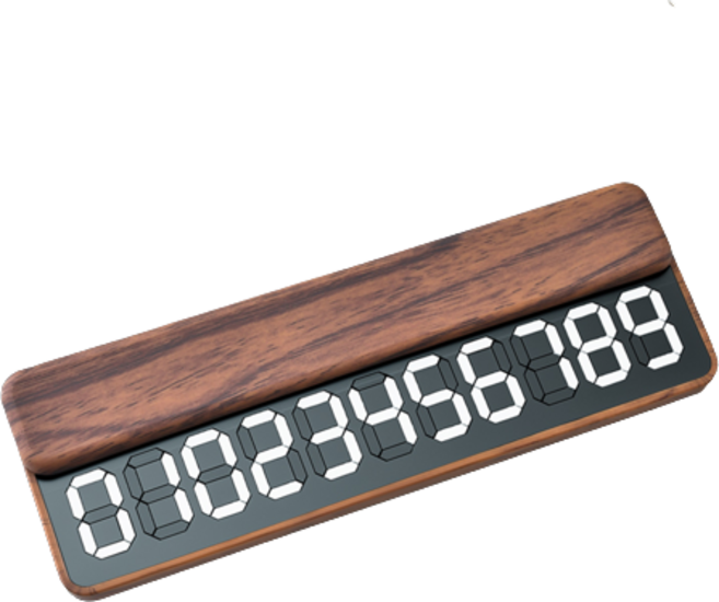 카디야 대형 플립식 주차번호판, 1개, 브라운오크