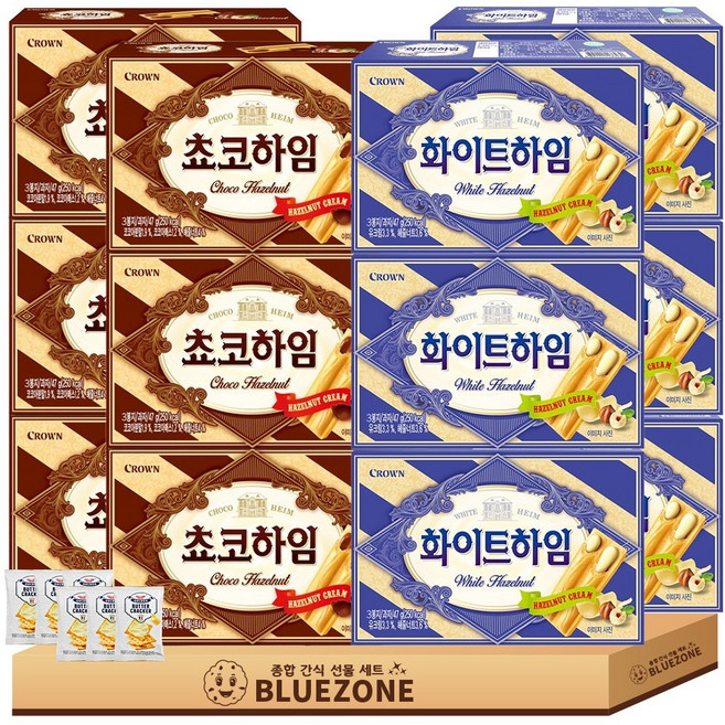 크라운하임세트 쵸코하임47g 6개 화이트하임47g 6개 버크 20g 6개, 12개, 47g