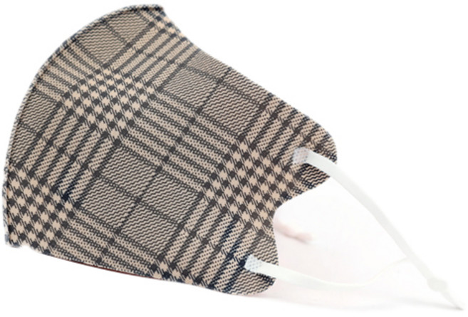 빨아쓰는 정장핏 체크 입체 마스크