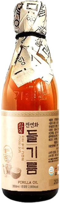 시장쏙 전연화 들기름, 350ml, 1개