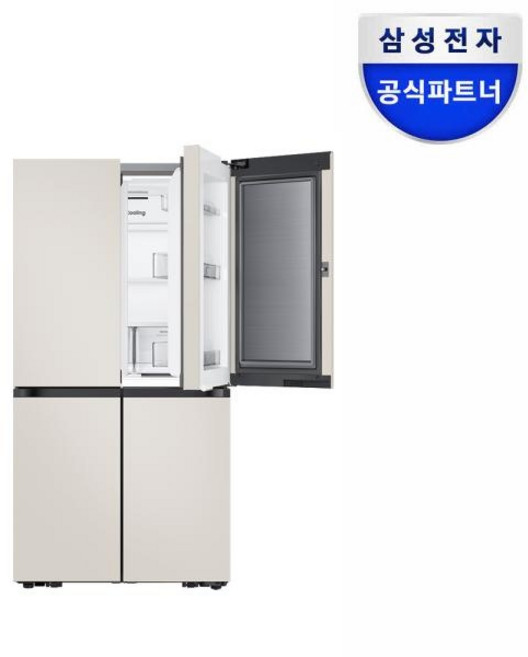 (삼성전자) 비스포크 AI 냉장고 4도어 1등급 푸드쇼케이스 (RM70F90M1GD)(902L/에센셜 베이지), RM70F90M1GD