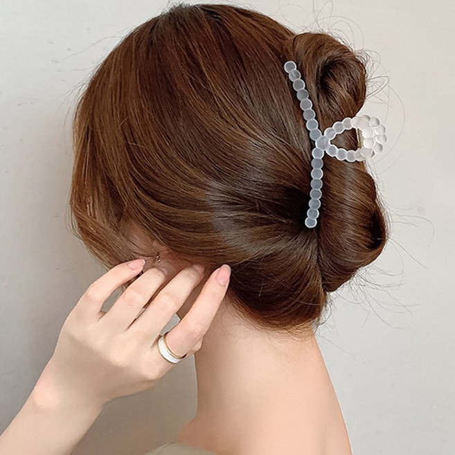 ZZ871v 버블 무광 매트 집게핀 헤어핀 머리핀 심플 데일리 반머리 업스타일