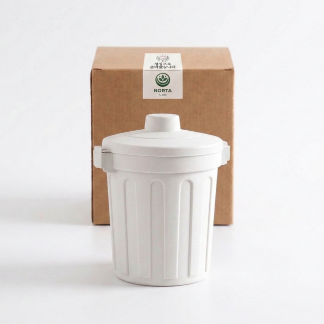 노르타 강력밀폐 미니 음식물 쓰레기통 1L, 1개, 베이지