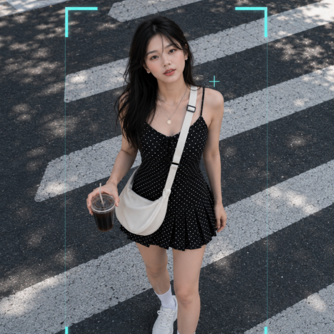 BA:DA 반달 크로스백 남녀공용 슬링백 학생 가방 + 투명파우치