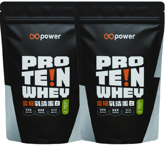 濃縮乳清蛋白【日式抹茶】GOpower 果果能量, 1kg, 2個