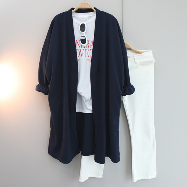 달콩 여성 빅사이즈 루즈핏 봄신상 네이쳐퍼프롱가디건