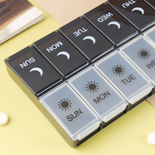 약통정리함 약통 보관함 수납함 약 서랍함 정리함 7일, 화이트, 1개