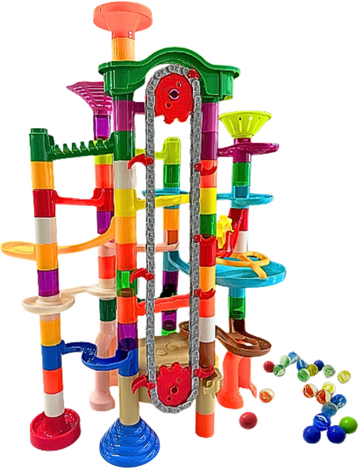 루미오 엘리베이터 마블런 구슬굴리기 블럭 혼합색상 1개, 182pcs