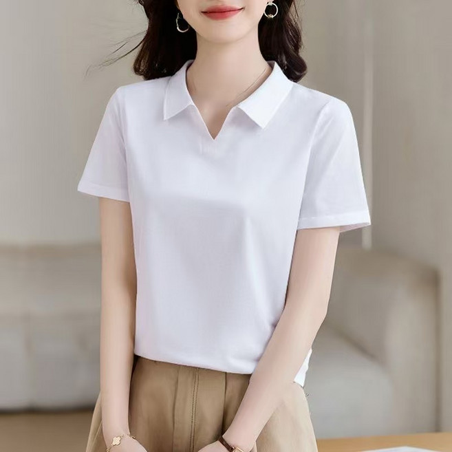 루미빈 여성 루즈핏 순면 반팔 폴로티 데일리 이너티