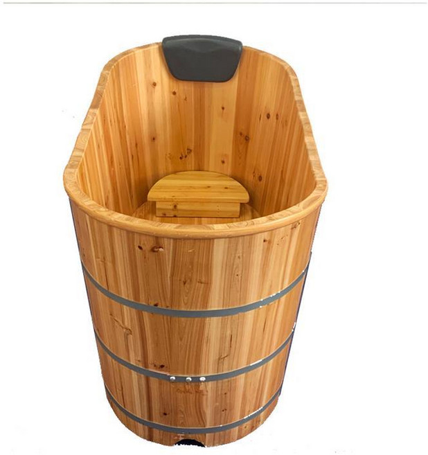 편백나무 욕조 히노끼 사우나 이동식 간이 가정용 목욕통, 120x60x65 165cm 굽힘