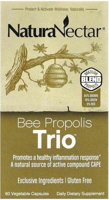 NaturaNectar Bee 프로폴리스 Trio 베지캡슐 60정, 5개 - 쿠팡