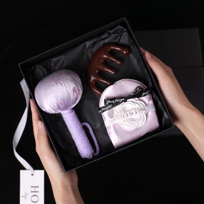 차르미콜 어버이날 엄마 선물 올인원 마사지 패키지 (마지해머+수면안대), 퍼플 힐링 선물세트, 1세트