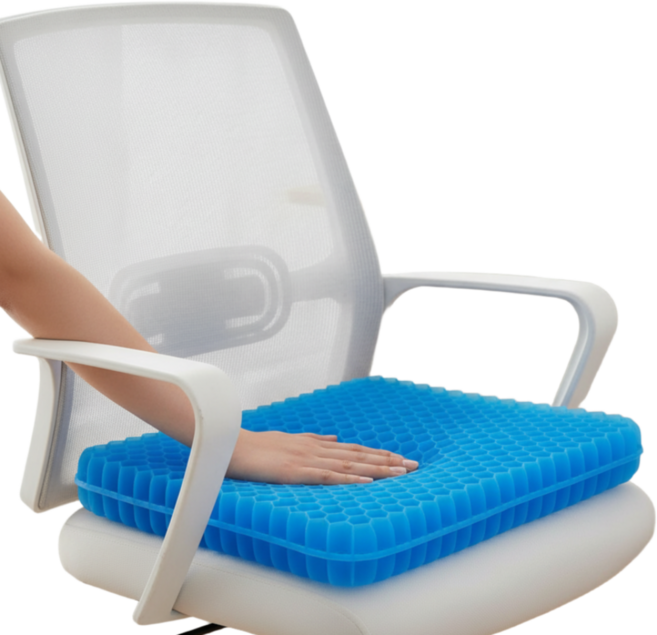 아이앤샵 실리콘방석 쿨방석 땀이 차지 않는 휠체어 통풍 젤리 공기 방석 땀 예방 에어매트 꼬리뼈 쿠션 단면형