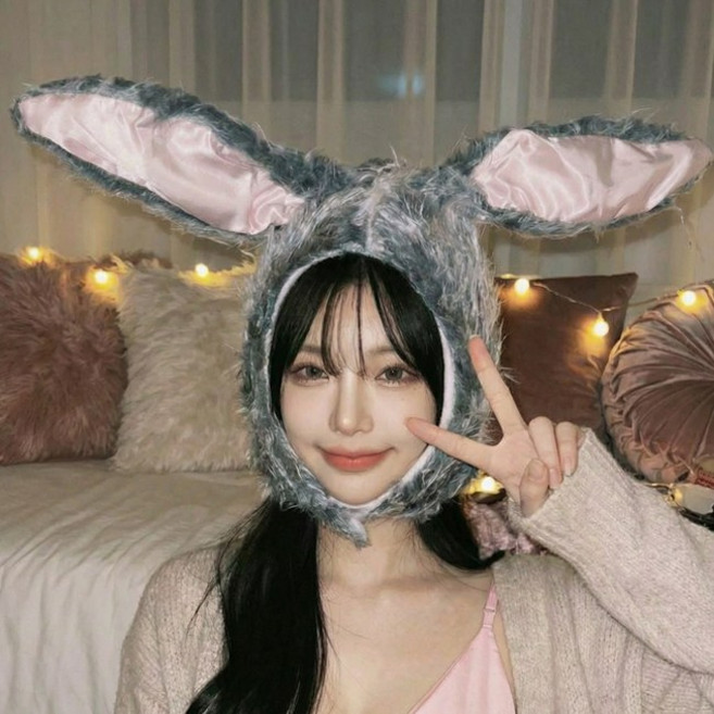 말랑마쥬 키치레빗 바니걸 파티 소품 모자, 1개, 블랙