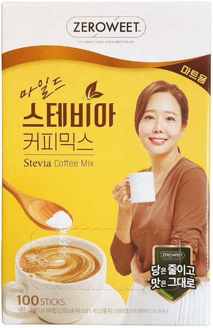 펄세스 마일드 스테비아 커피믹스 마트용 100T, 9.5g, 100개입, 1개