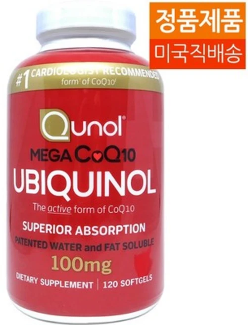 Qunol 메가 코큐텐 Mega CoQ10 100 mg 120정, 1개 - 쿠팡