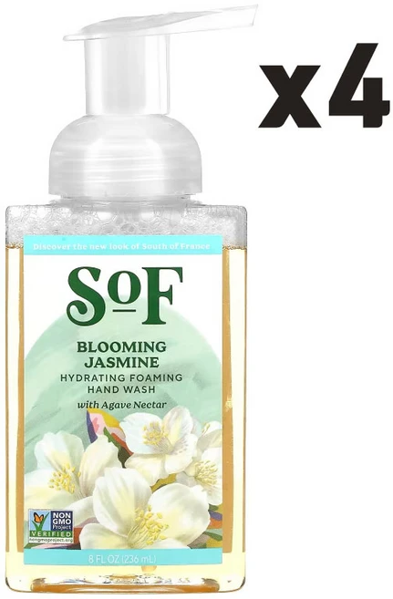 사우스오브프랑스 하이드레이팅 포밍 핸드워시 손비누 블루밍 재스민 향 236ml, 4개 - 쿠팡