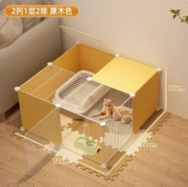 변기 통합 특수 다산 및 사육 상자가 있는 국경 간 내구성이 뛰어난 고양이 케이지, 03 A, 1개