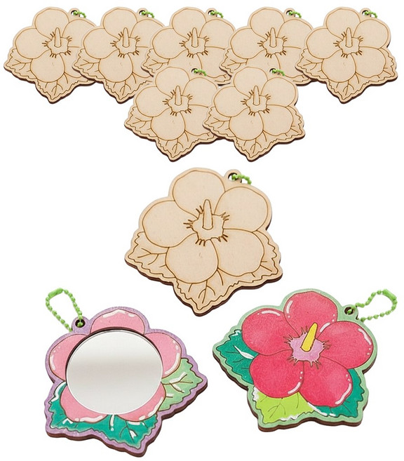 키득키득 우드공예 무궁화 손거울 만들기 재료 세트, 10개, 단일