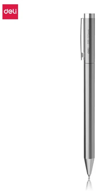 샤오미 델리 메탈 젤 펜 사무용 학생용 비즈니스 문구 용품 롤러볼 0.5mm 사인펜, 06 1 Silver Metal Pen