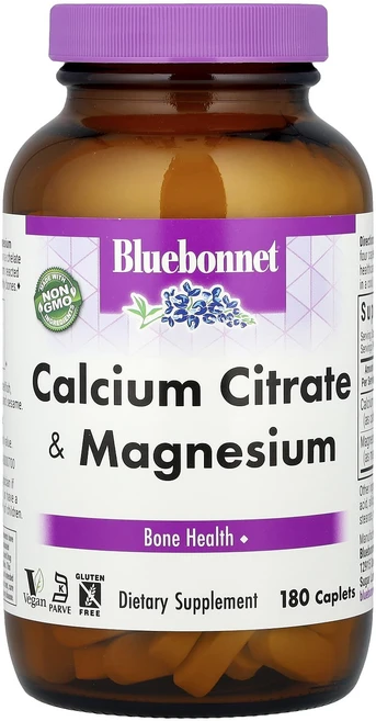 블루본넷뉴트리션 칼슘 시트레이트 마그네슘 비타민D3 캐플렛 180정, 3개 - 쿠팡