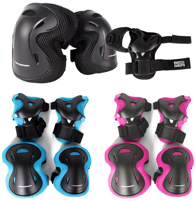 스위스비기뉴 일반형 인라인보호대 3종세트 아동 성인, 일반XS(7세미만)_핑크, 1개