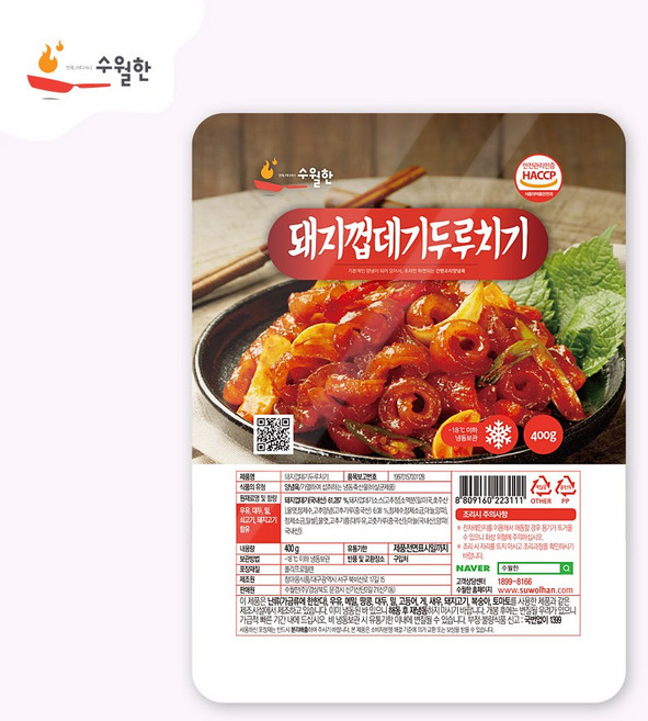 수월한 돼지껍데기두루치기 400g, 5개
