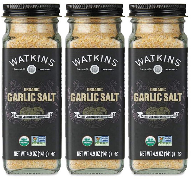 Watkins Gourmet 유기농 향신료 병 정향 가루 68g(2.4온스) (3팩), 4.9 Ounce (Pack of 3), 유기농 마늘 소금