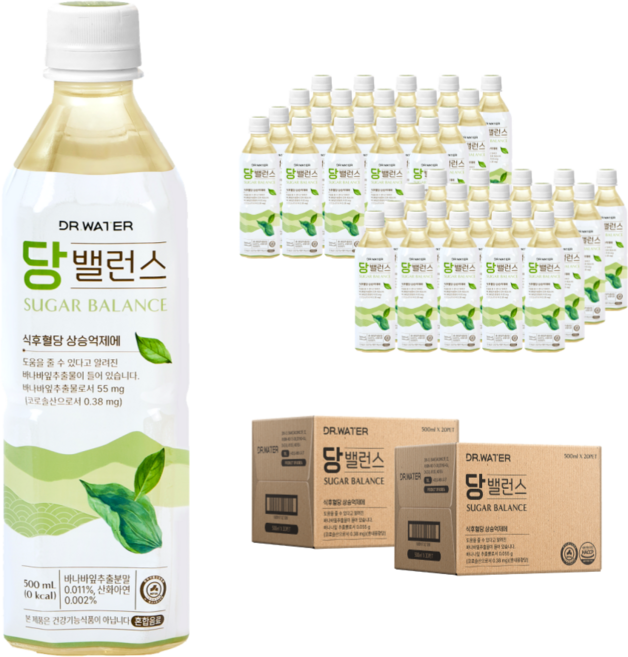 닥터워터 당밸런스 식후혈당 케어 바나바잎추출물 식후관리 건강차 기능성 표시식품 G, 40개, 500ml