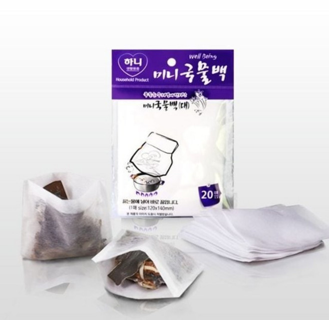 하니 미니 국물백 대 20매 12cm X 14cm 찻잎 멸치 다시마 육수 한방 한약 입욕제 우려내기, 없음